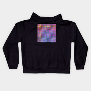 Wavy Plaid Rainbow on Grey Repeat 5748 Kids Hoodie